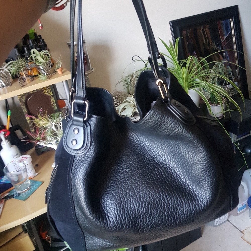 Coach Edie 42 leather and suede bag